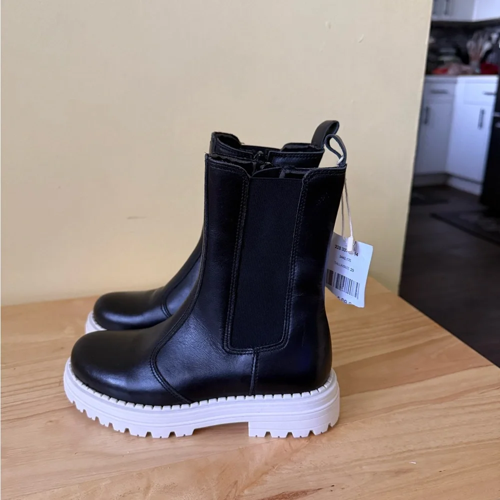 Nano Black and White Ankle Boots with Chunky Platform size29 for girls